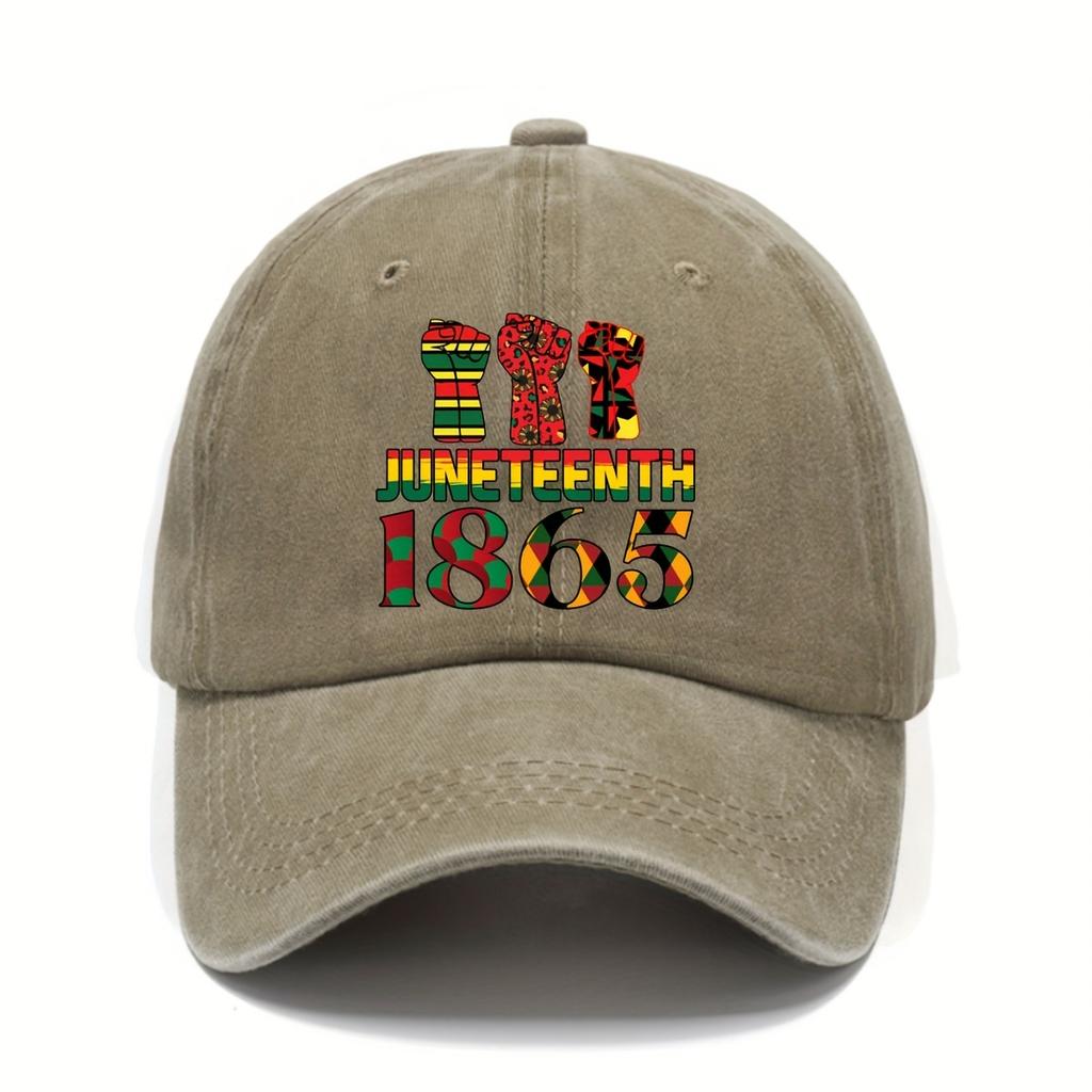 Juneteenth 1865 Fist Baseball Cap Adjustable Polyester Casual Black Adult Headwear