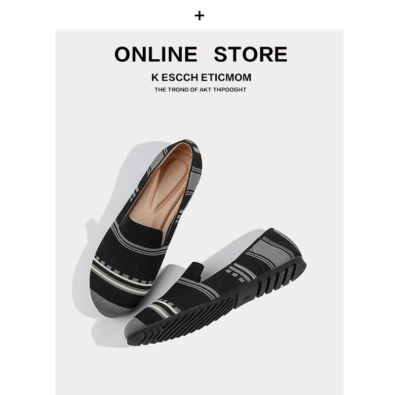 

Women s new soft-soled fly-woven shoes Flat-soled knitted single shoes One pedal Doudou shoes 35 чёрный