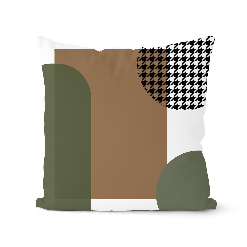 Nordisch Waldgrün Geometrischer Kissenbezug Modern Schlicht Home Modellzimmer Sofa Kunst Kissen