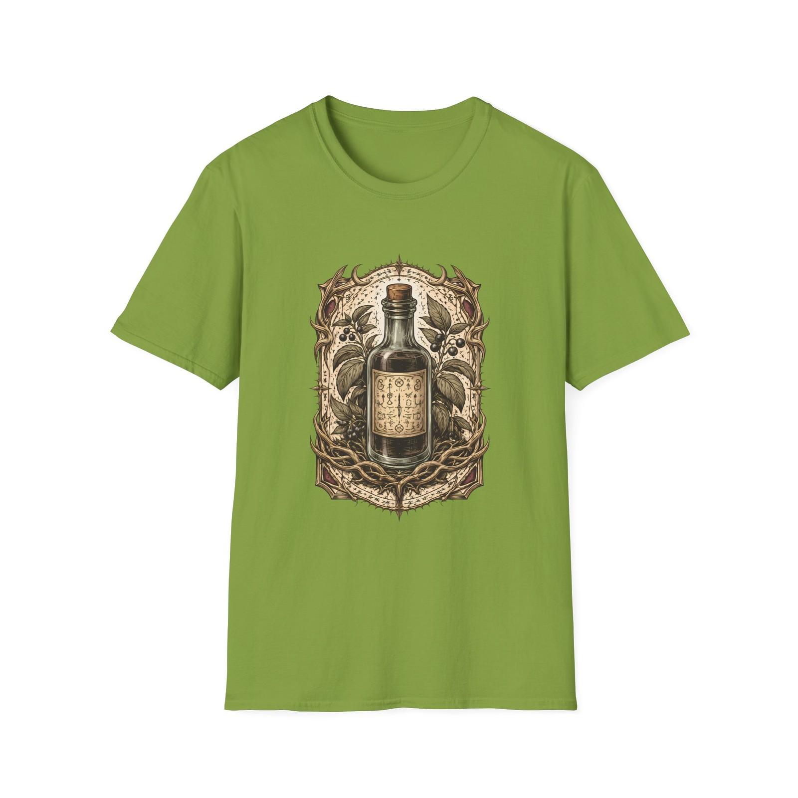 Poison Bottle Apothecary Witchcraft Gothic Herbal Unisex Softstyle T-Shirt S