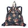 Suitcase Company GPT Foldable Drawstring Tote Bag, Foldable, Pocketable Knapsack with Handles, 2-Way Floral Print, A4 Size Storage, Stylish, Cute,