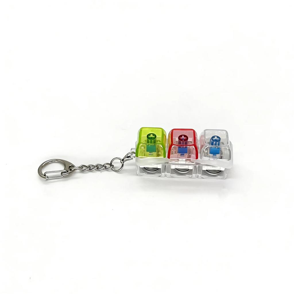 LED Keyboard Keychain Fidget Toys Crystal Clicker Sensory Toy for Stress Relief Keyboard Keychain Fidget Gadget for Adults Amagi
