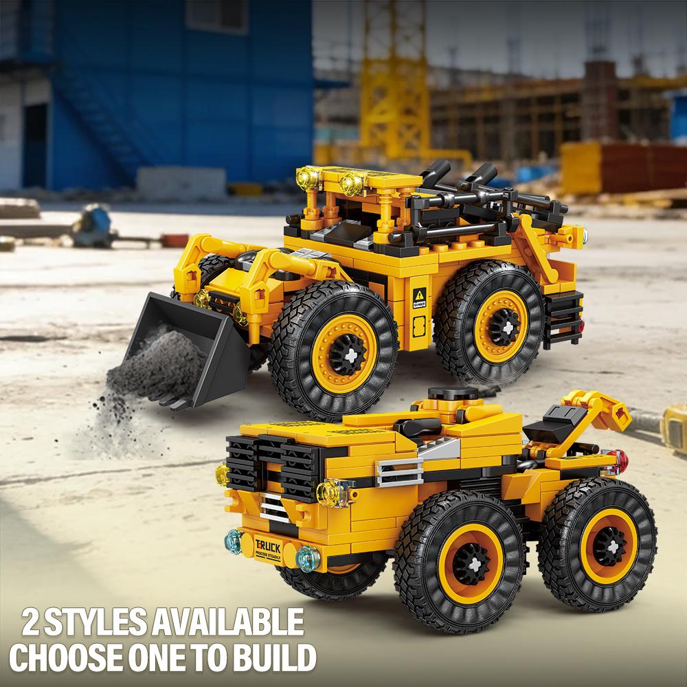 City Construction Engineering Building Kit Tractor Excavator Loader Mining Truck Assistance Vehicle Blocks Toy Collectible Gift