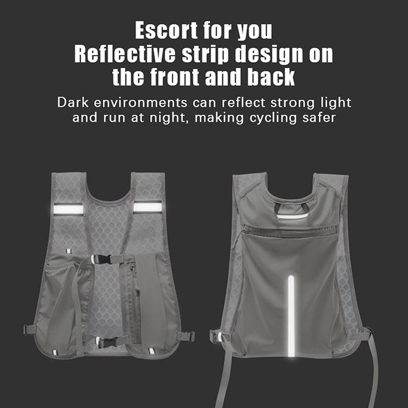 For Biking Running Storage Vest Lightweight Running Vest Reflective Hydration Water Chest Pack With Phone Storage Pocket