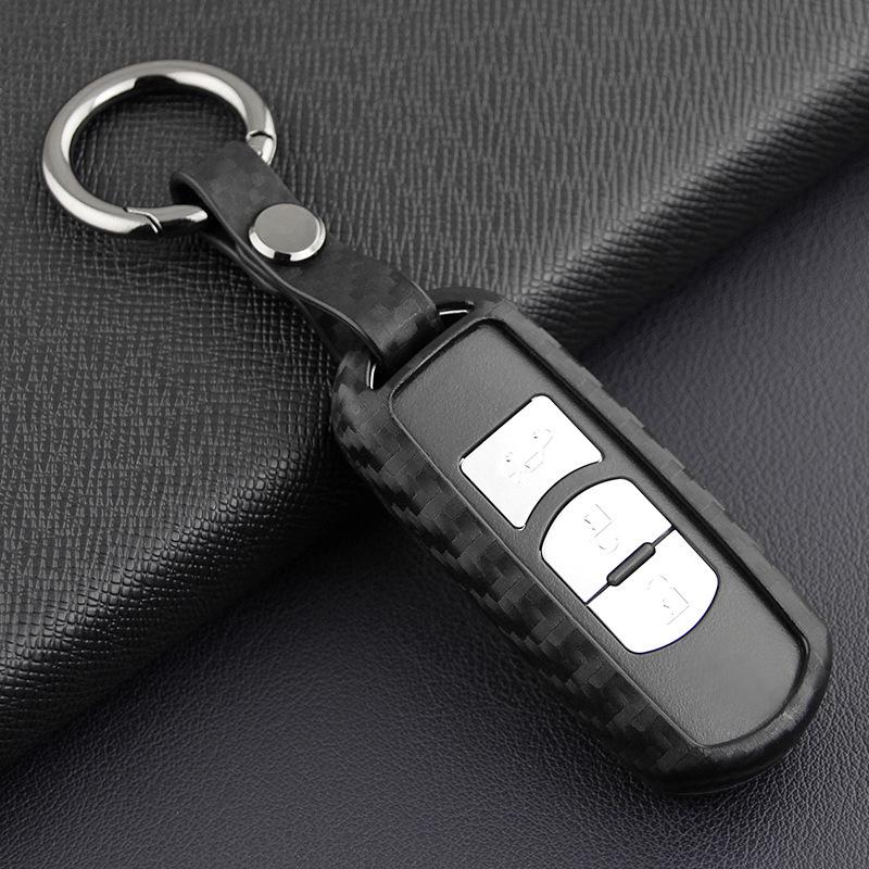 Mazda Atenza Carbon Fiber Pattern Key Case for CX-4, Axela, CX-5, CX-7, and CX-8