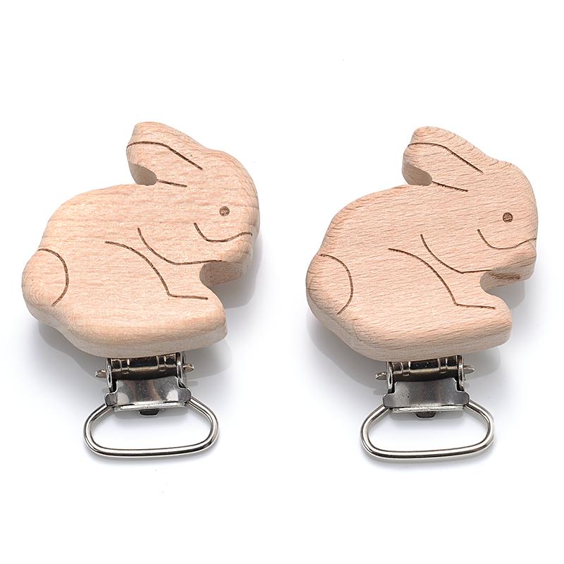 5Pcs/Lot New Arrival Lovely Wooden Pacifier Clip Natural Beech Wood Accessories for Baby Handmade Dummy Clips Pacifier Chain