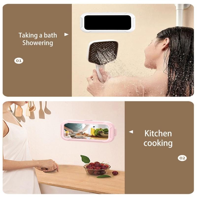 Wall Mount Shower Phone Holder Bath Phone Holder Kitchen Cellphone Stand Screen Touch Case Easy Installation