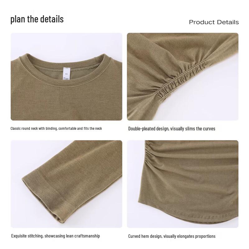 ACKDCS Women's Merino Wool Pleated Waist Sports Top