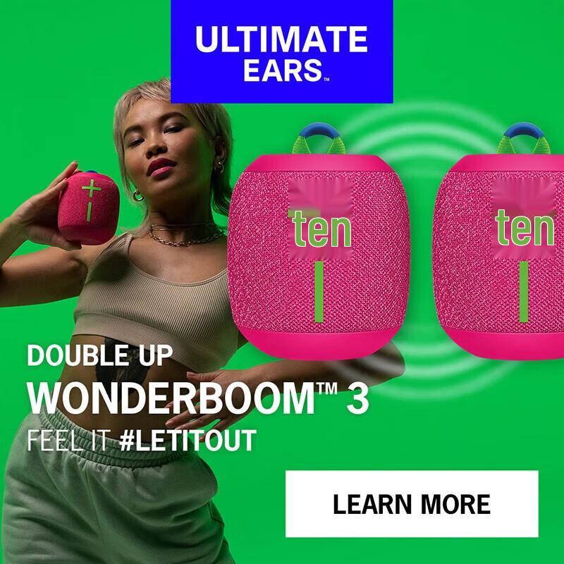 Logitech WONDERBOOM 3 Portable Bluetooth Speaker CN plug (adapter included)