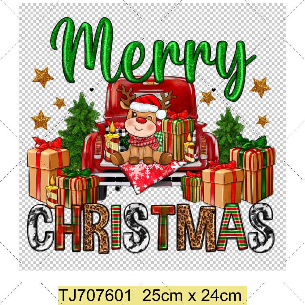 Heiße Weihnachts-Aufbügelbilder Weihnachtsmann-Aufnäher DIY-Zubehör Hoodies Jeans Kunsthandwerk Bügeln Wärmeübertragungs-Aufkleber Aufnäher