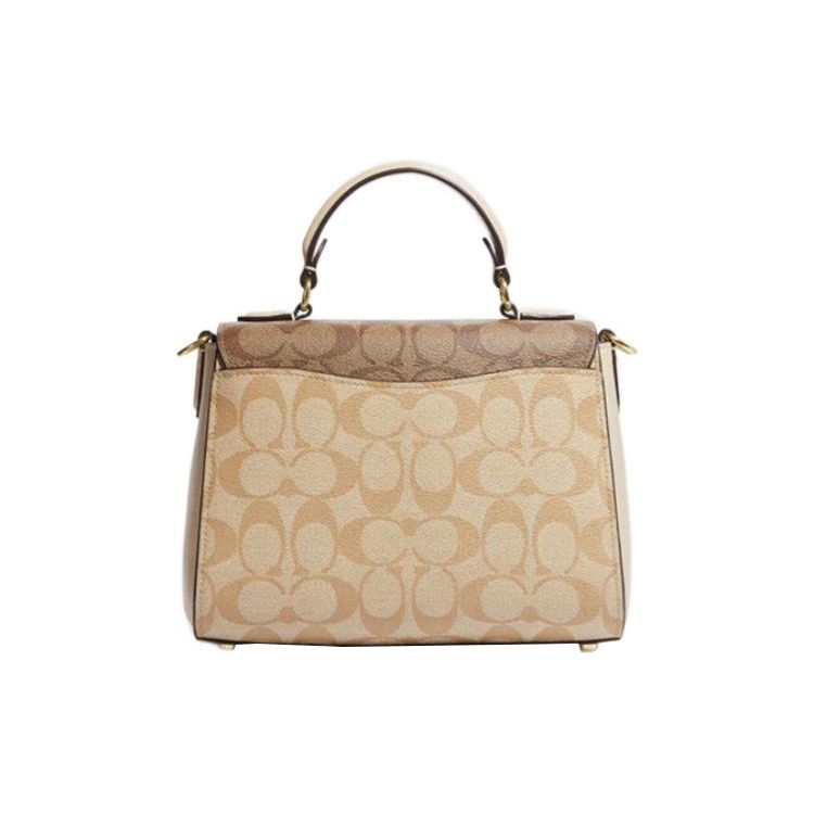 Coach Morgan 21 Classic Monogram Buckle Closure Leather PVC Handbag Women handbag Light-Khaki CH314-IMOT4