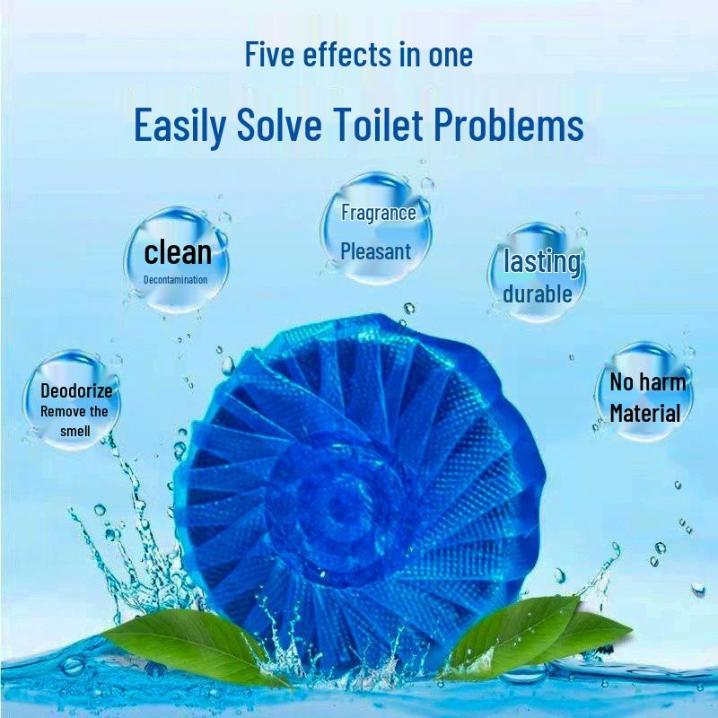 Blue Bubbles Scented Toilet Cleaner and Deodorizer with Descaling and Disinfection