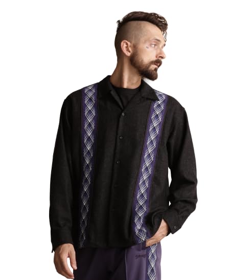 

Schott NYC LINE 2TONE L/S WOOL SHIRT, Men s XL, Black, 782-3220008