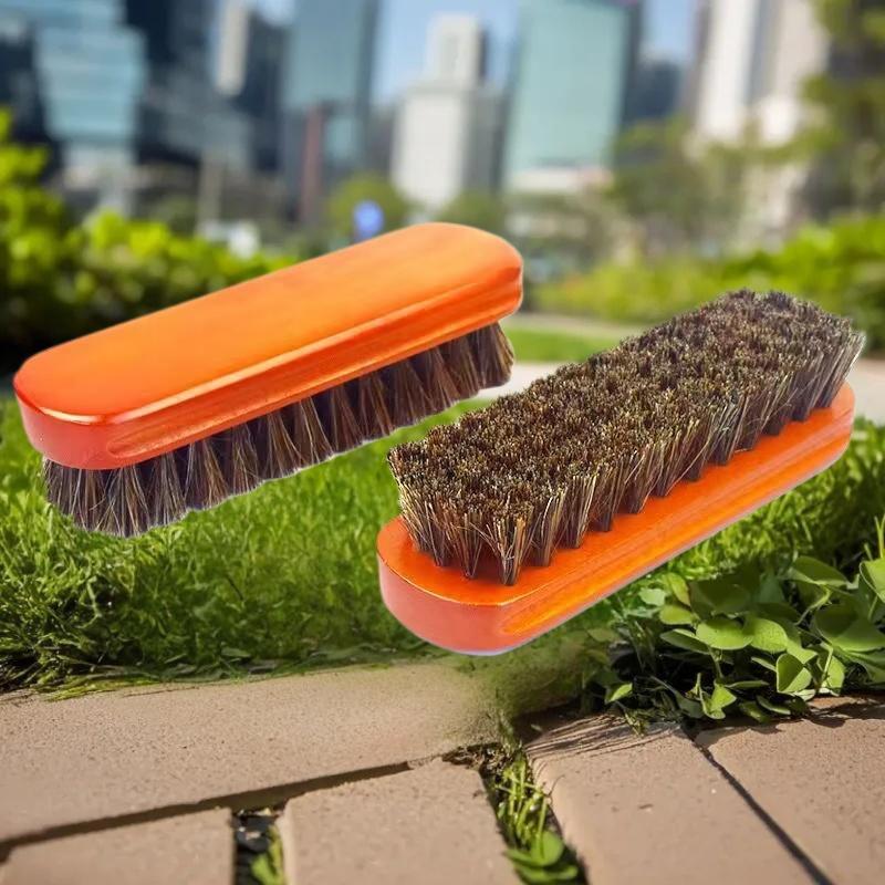 Premium Car Interior Cleaning Brush with Horsehair, Ideal for Furniture, Apparel, Bags