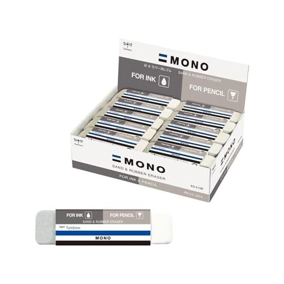 Tombow Pencil Eraser MONO Mono Sand Rubber Eraser For Both Ink and Pencil 40 Pieces ES-510B-40P