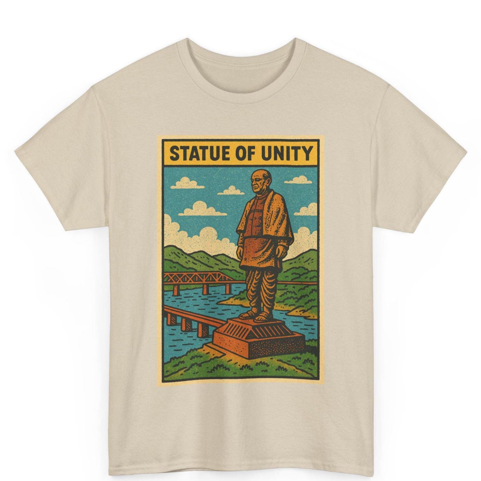 Statue of Unity T-Shirt: Retro India Pride Graphic Tee S