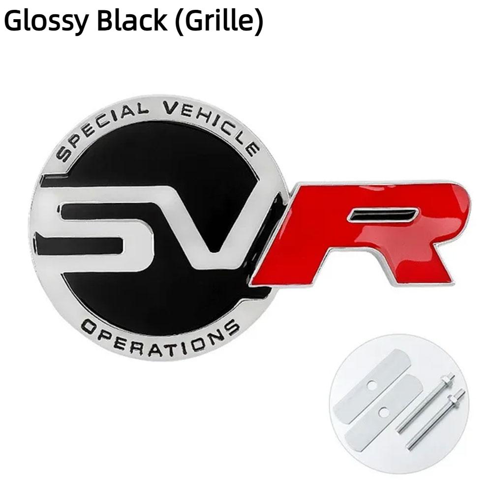 3D kovové logo SVR emblém zadní části kufru auta, samolepka na přední masku chladiče pro Range Rover Discovery, Defender, EVOQUE, příslušenství