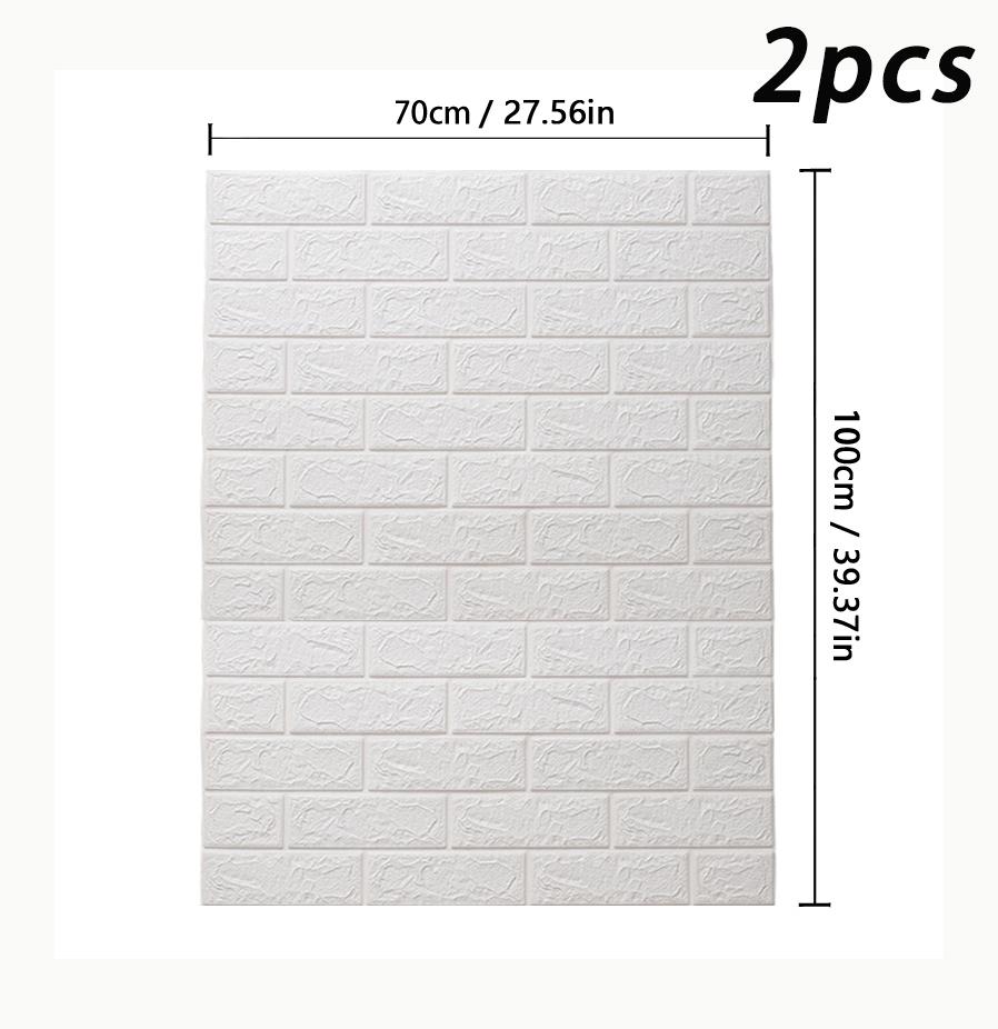 Brick pattern 70X100cm waterproof self-adhesive 3D wallpaper solid color living room wall sticker