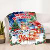 Happy Holiday Celebration Personalized Name Blanket Lightweight Customizable Blanket Warmthful Decor Perfect for Livingroom Nap Bed Living Room