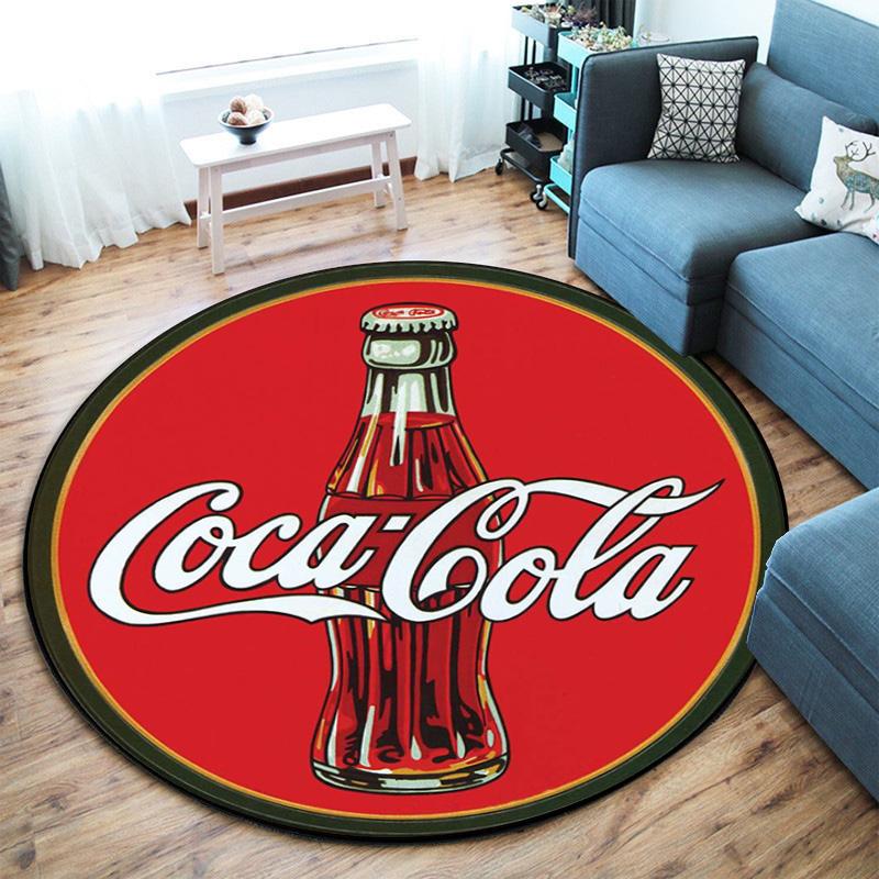 Christmas Gift Halloween Theme Bear Truck Coca Cola Round Carpet Soft Home Decoration Corridor Table and Chair Anti Slip Outdoor Floor Mat Carpet H14