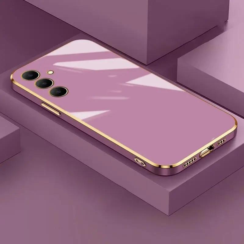 Luxury Funda Electroplated Plating Case For Samsung Galaxy S24 S23 Ultra S21 S20 FE A55 A52 A53 S22 Plus A13 A54 Pattern Cover