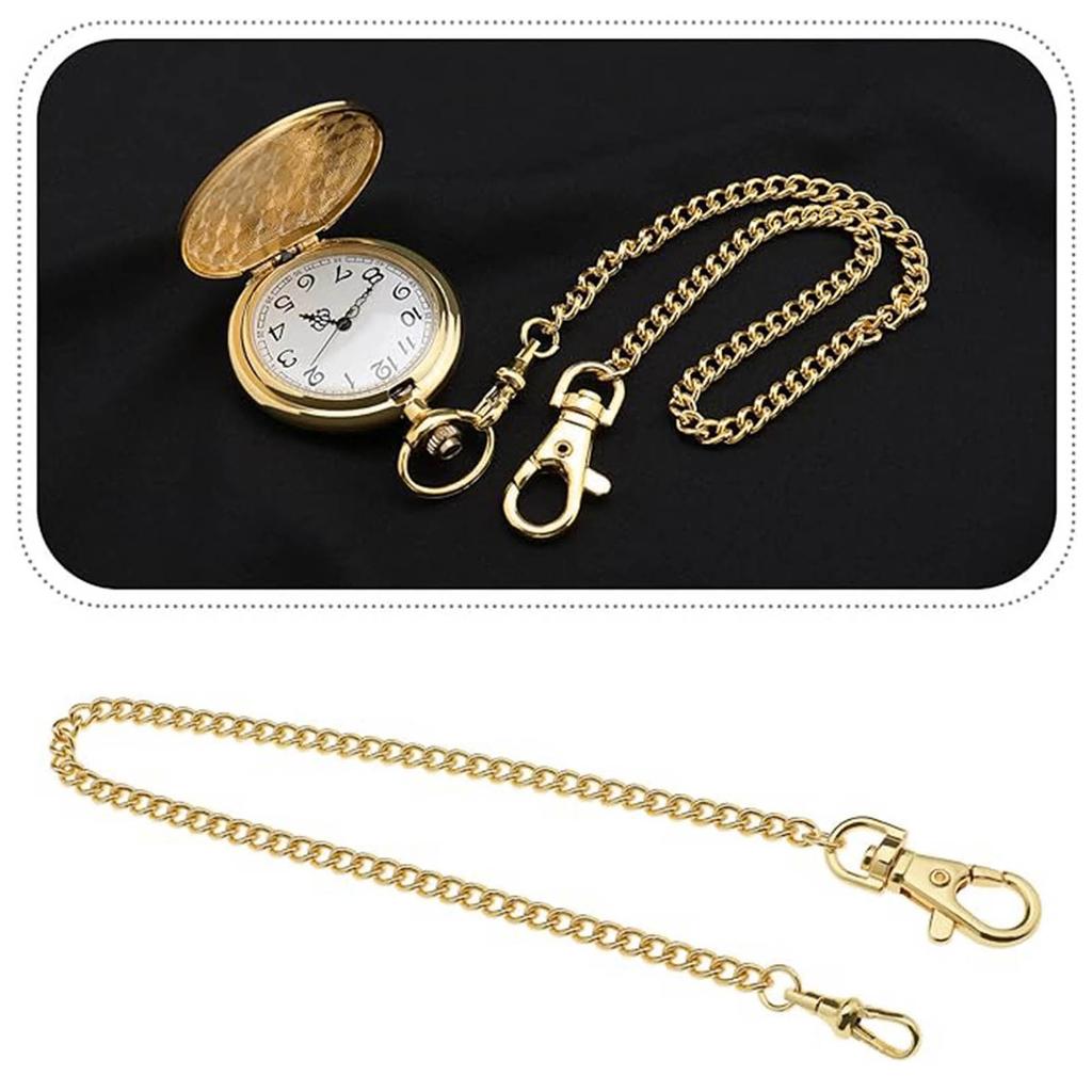 Watch Chains Fashion Replacement Chain for Antique Quartz Vintage Pocket Watch Alloy T-Bar Albert Chain Keys Pendant
