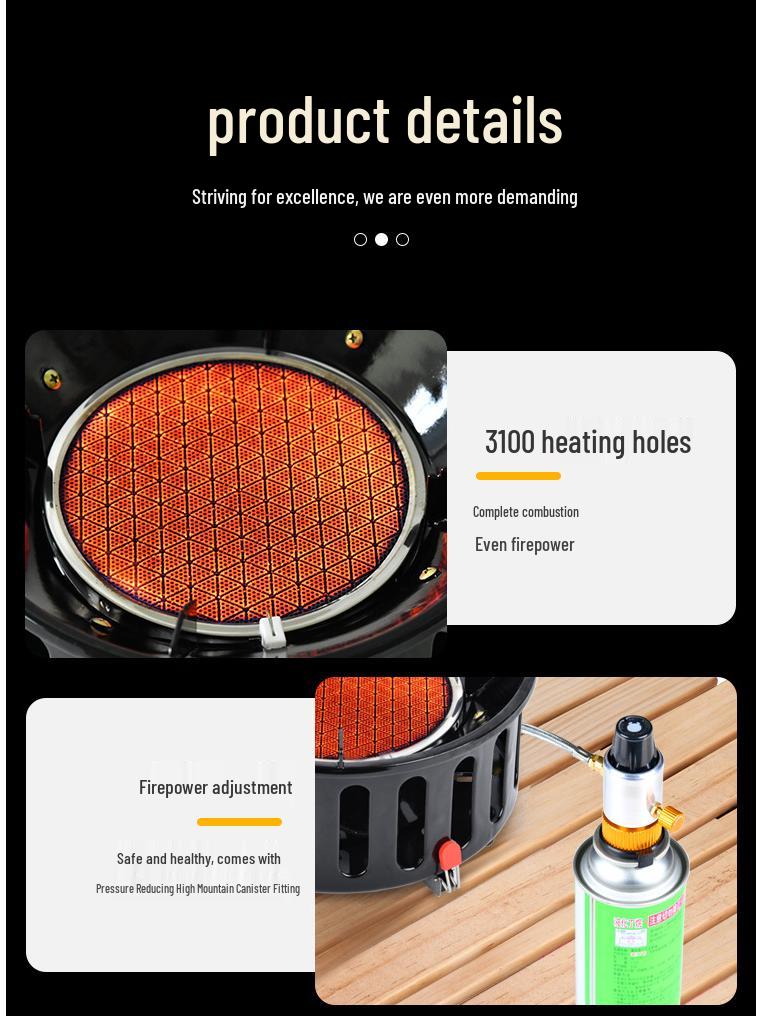 Windproof High-Power Infrared Portable Gas Stove for Outdoor Picnic