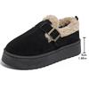 Fashion Buckle Thick Sole Thicken Plush Snow Boots Winter Warm Cotton Padded Shoe Women Plus Size Comfort Non Slip Platform Casual Boots