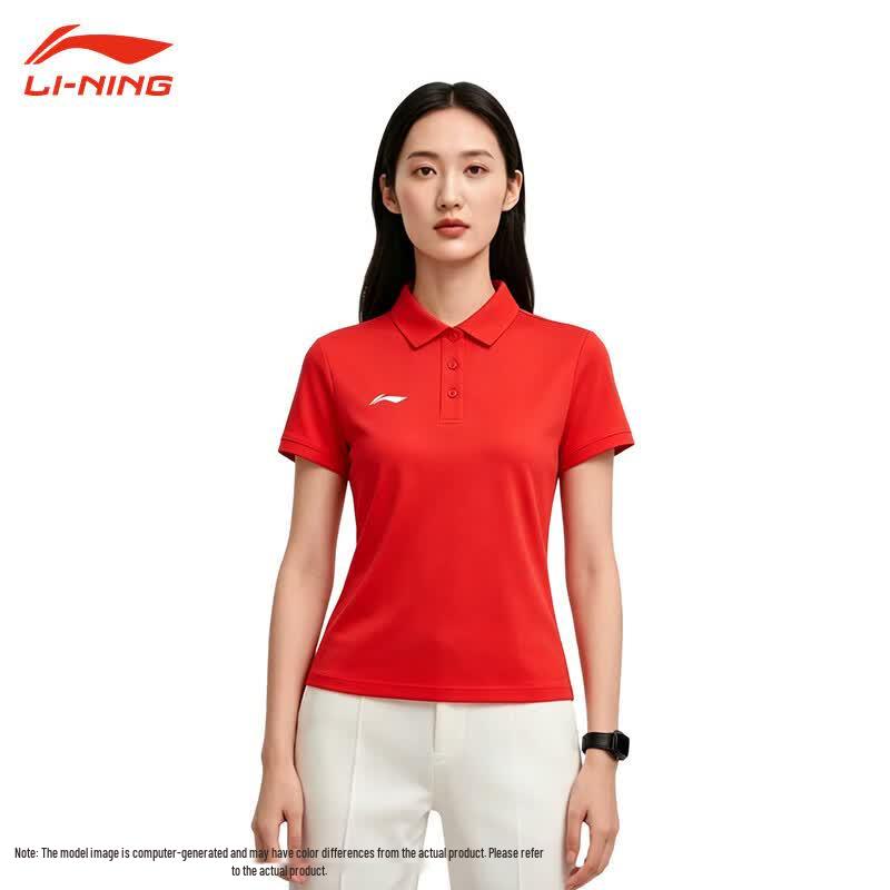 LI-NING Women s Quick-Dry Sport Casual Short Sleeve Polo Shirt XS