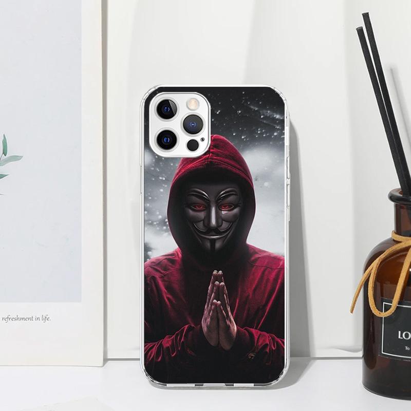 Anonymous V Mask Phone Case For Iphone 17 Air 16 15 Plus 16E 14 Pro Max 13 Mini 12 11 7 8 SE Fundas Soft Back Cover 17 Air 16 15