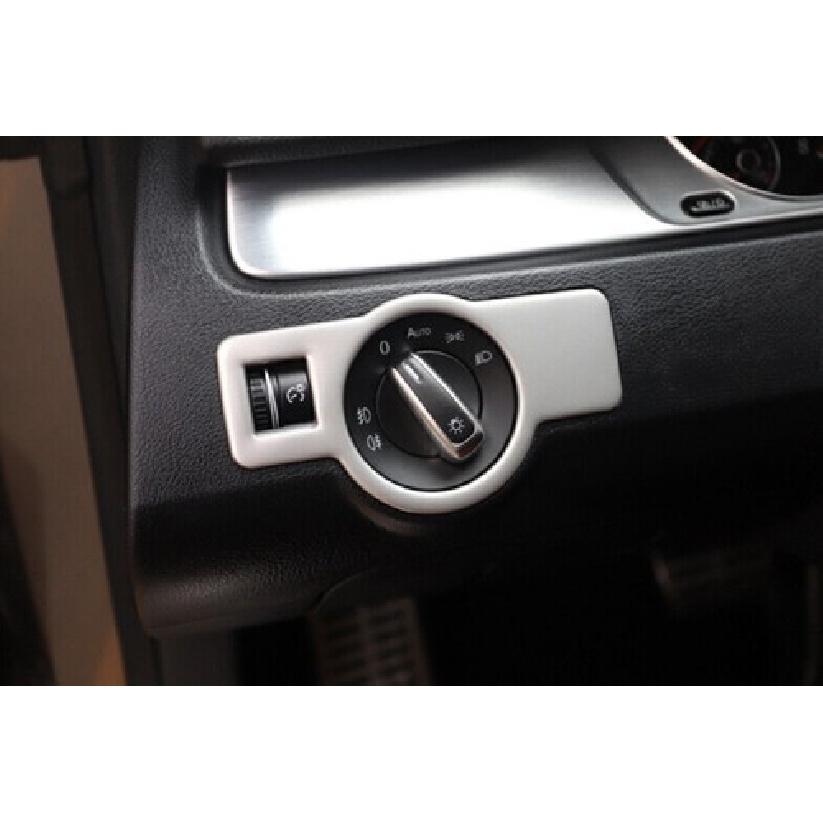 For VW CC 2009-2017 Silver Titanium Headlight Switch Control Frame Cover Trim