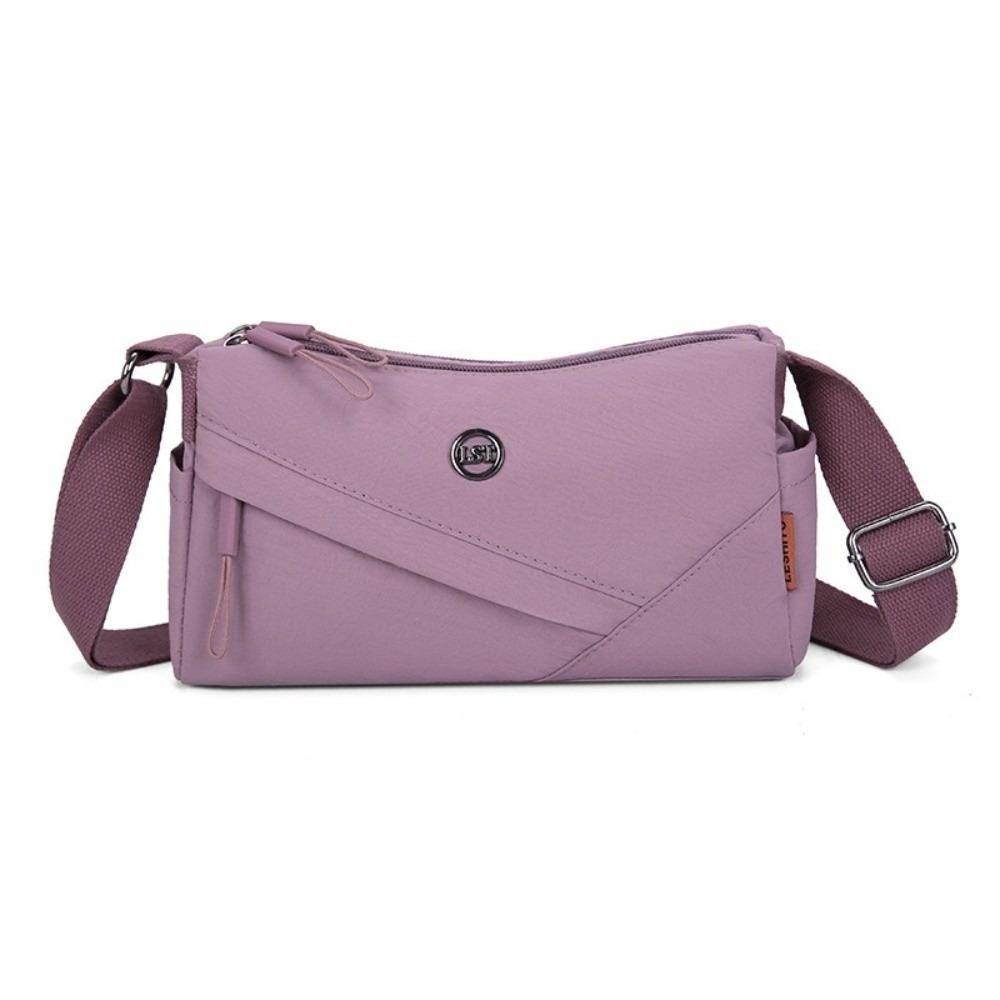 New Large Capacity Crossbody Bag Nylon Lightweight Shoulder Bag Multi-Compartment Waterproof Ladies Bag Casual фиолетовый