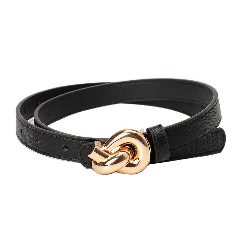 Chic Alloy Snap Button Knotted Belt for Women - Elegant European & American Style