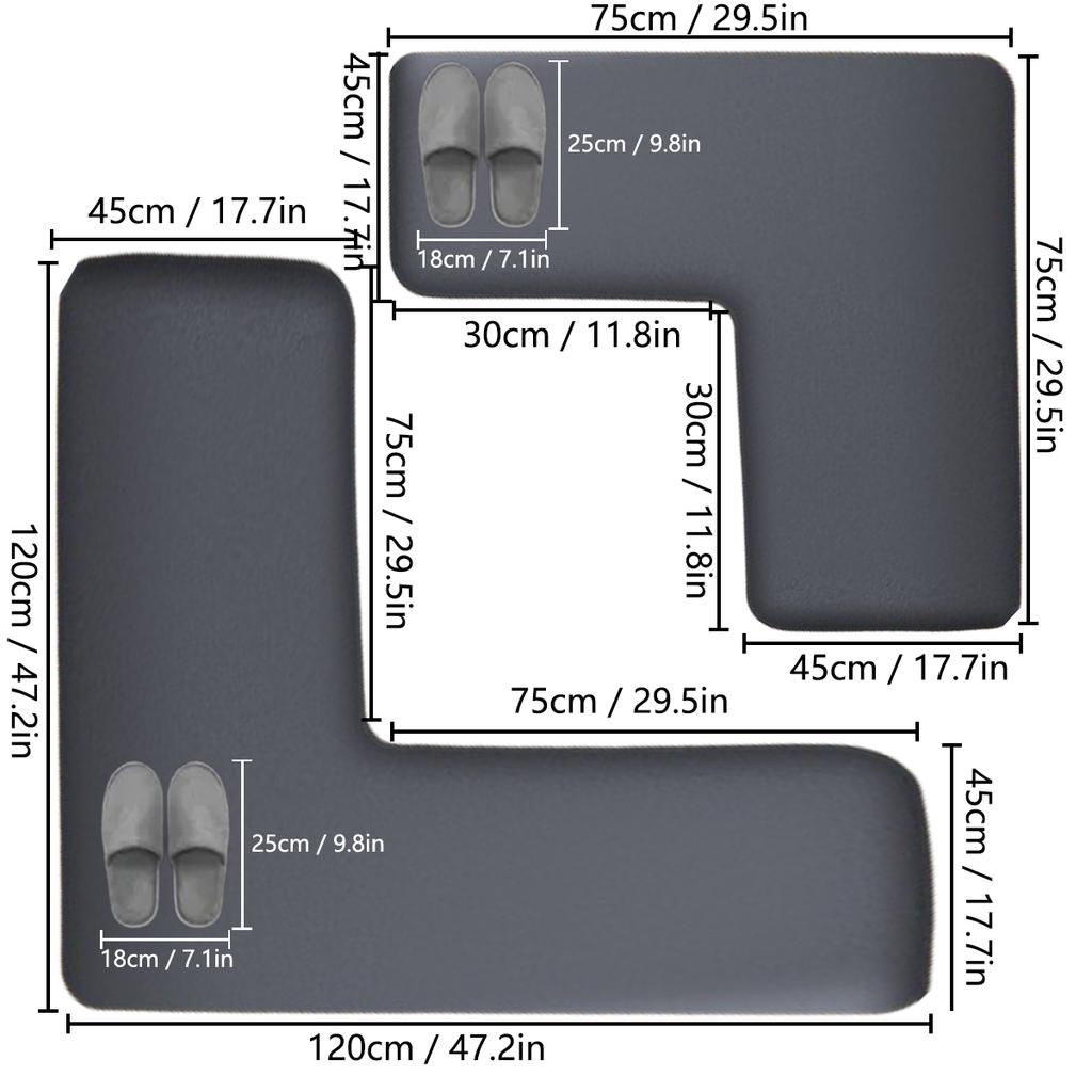 L-shaped toilet door absorbent mat thick bathtub mat bathroom dirt-resistant non-slip soft floor mat door mat entrance mat