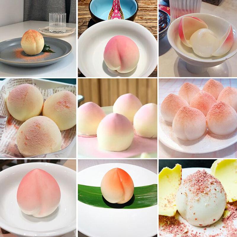 3D Peach Mousse Cake Silicone Mold Homemade Ice Cream Custard Pudding Baking Mold Cube Tray Wedding Festival Parties