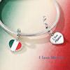 Original 925 Sterling Silver Charms Bead National Flag Heart Pendants Fit Original Bracelet Necklace For Women DIY Jewelry Gift