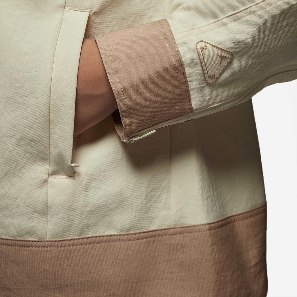 Jordan Solid Color Zip Pocket Polo Long Sleeve Jacket Women jackets Coconut Dessert DX0505-113