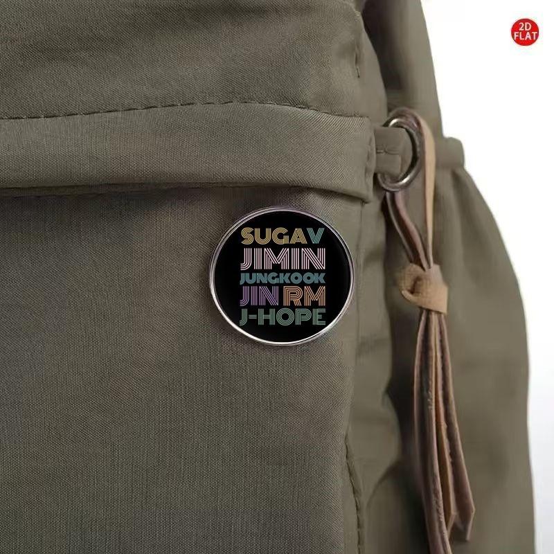 BTS Member Names Retro Neon Style Enamel Brooch, Kpop ARMY Fans Metal Pin Badge, Bangtan Boys Backpack & Clothing Accessory