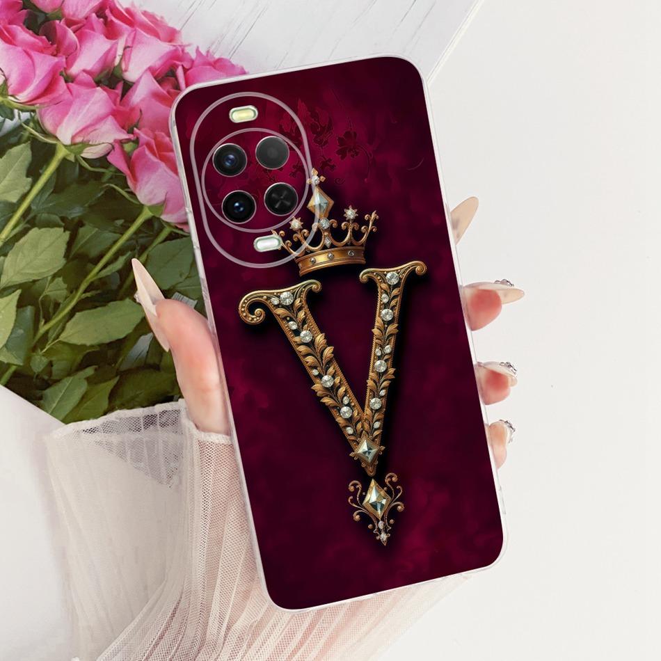 For Huawei Nova 15 15Pro Royal Crown Initial Letter Couple Phone Case For Huawei Nova15 Pro 15 Ultra Soft Silicone TPU Bumpers