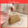 Chic Small Woven Bag For Women Available In Fashionable White Khaki And Brown Colors
