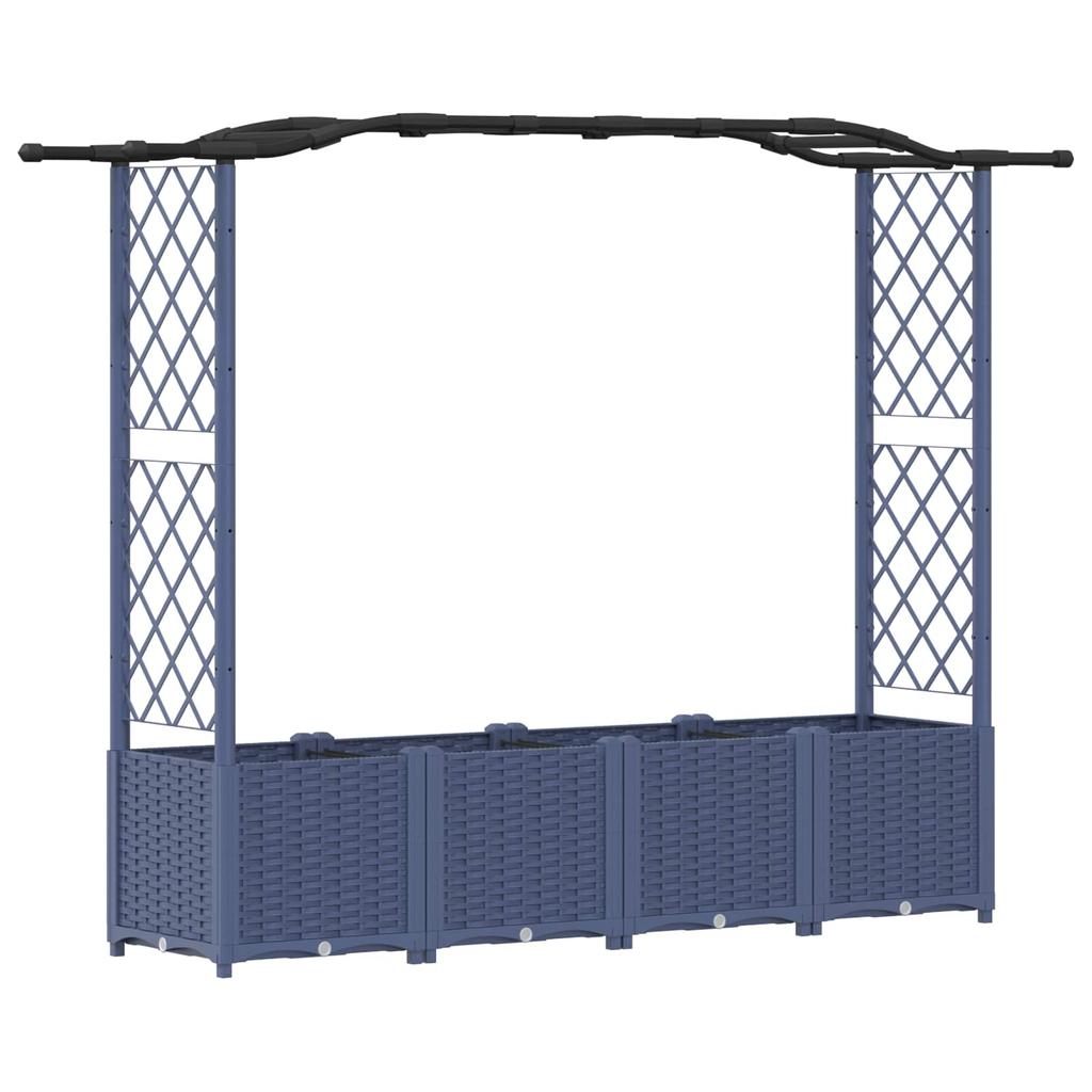 Elevated Planter with Trellis and Hanging Roof Gray 204 X 40 X 141 Cm PP