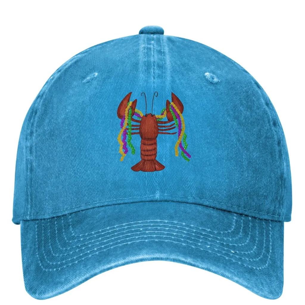 Mardi Gras Crawfish And Beads Washed Baseball Cap Fashion Hip Hop Dad Hats Spring Women Unisex Outdoor Sport Designer Baseball Caps