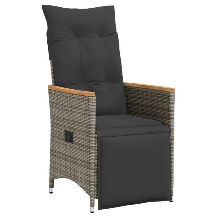 VidaXL Ensemble de bistro de jardin 7 pcs coussins gris poly rotin, ensemble de bistro de jardin, ensemble de balcon 3276971