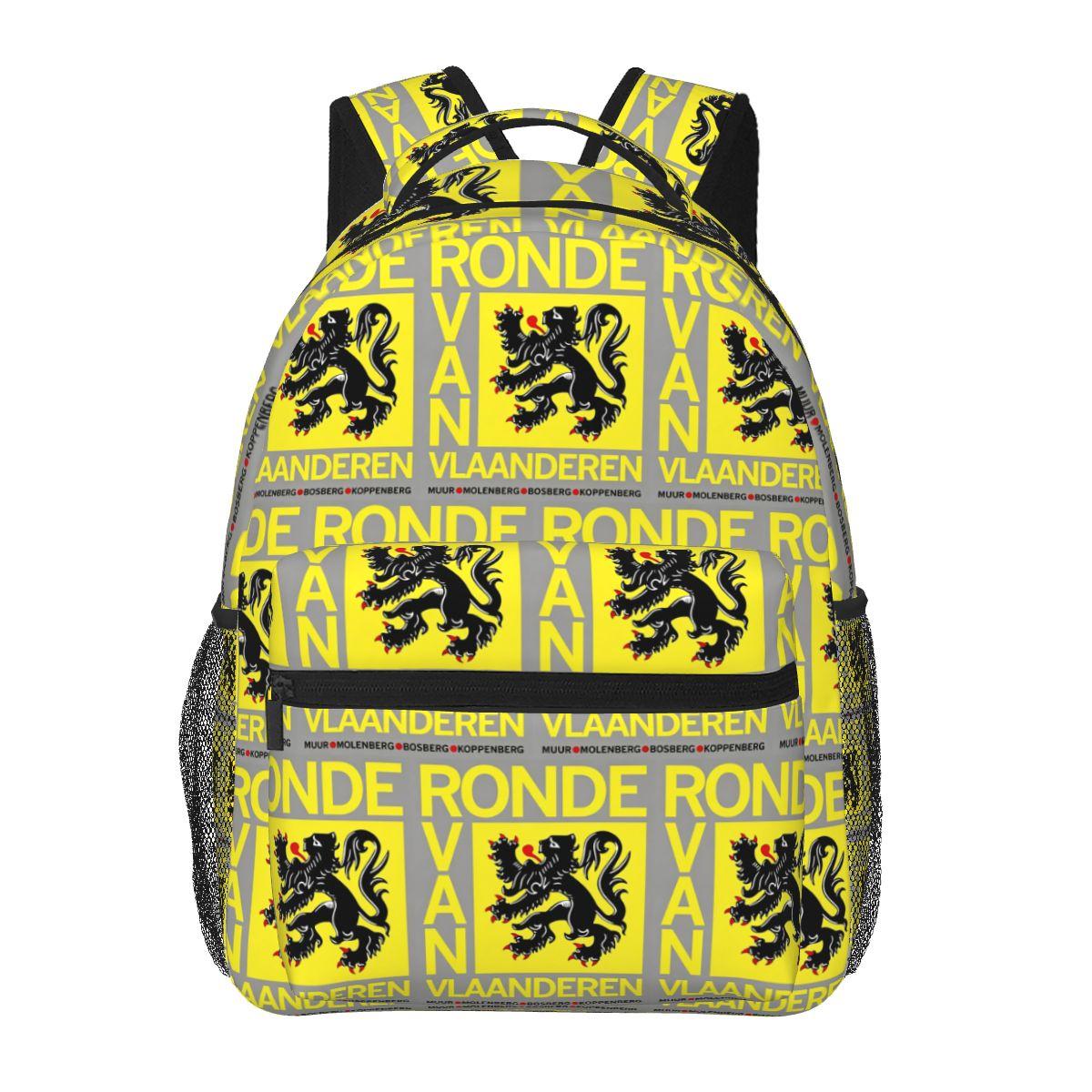 Ronde van Vlaanderen Logo Student Rugzak Schooltas Wandel Reizen Dagrugzak voor Jongens Meisjes Mode Boekentas Schoudertassen One Size