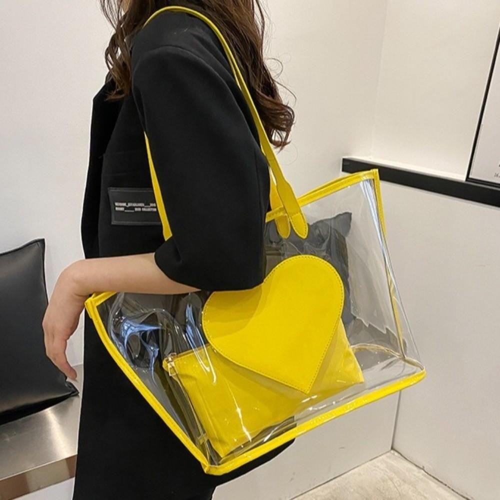 Vielseitige durchsichtige Handtaschen Wasserdichte Strandtasche Jelly-Farbe Umhängetasche College-Student
