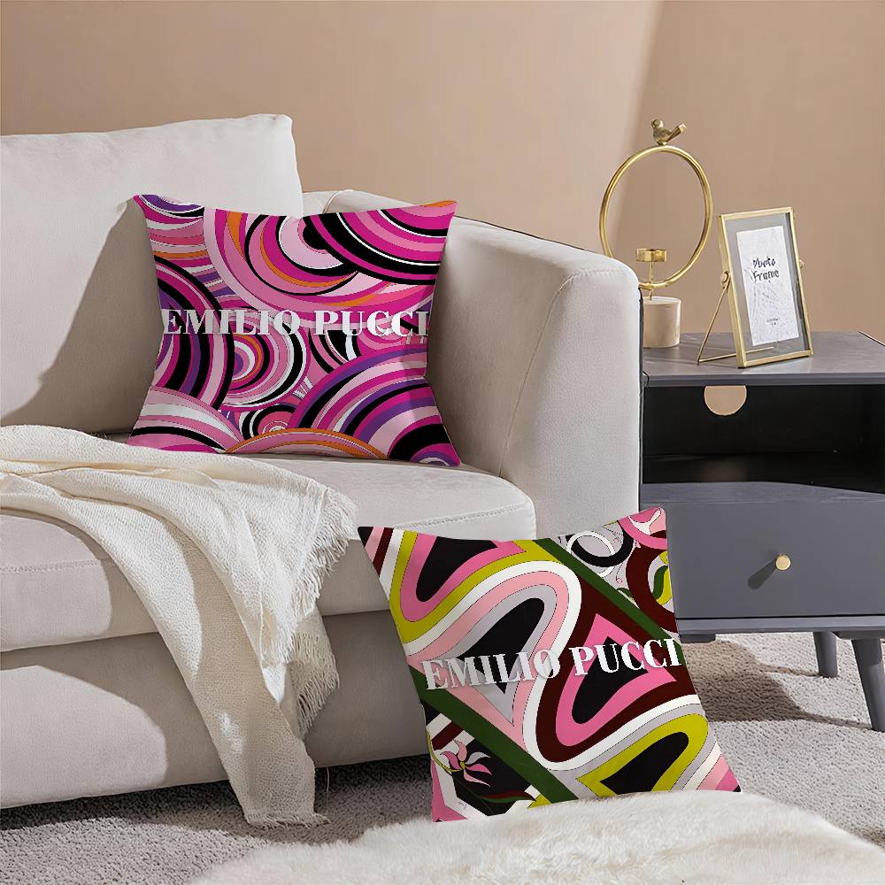 P-Prince Of Prints Emilio Pucci-Famous Pillow Case Comfort Sofa Bed Silky elegant Invisible zipper Decorative cushion cover