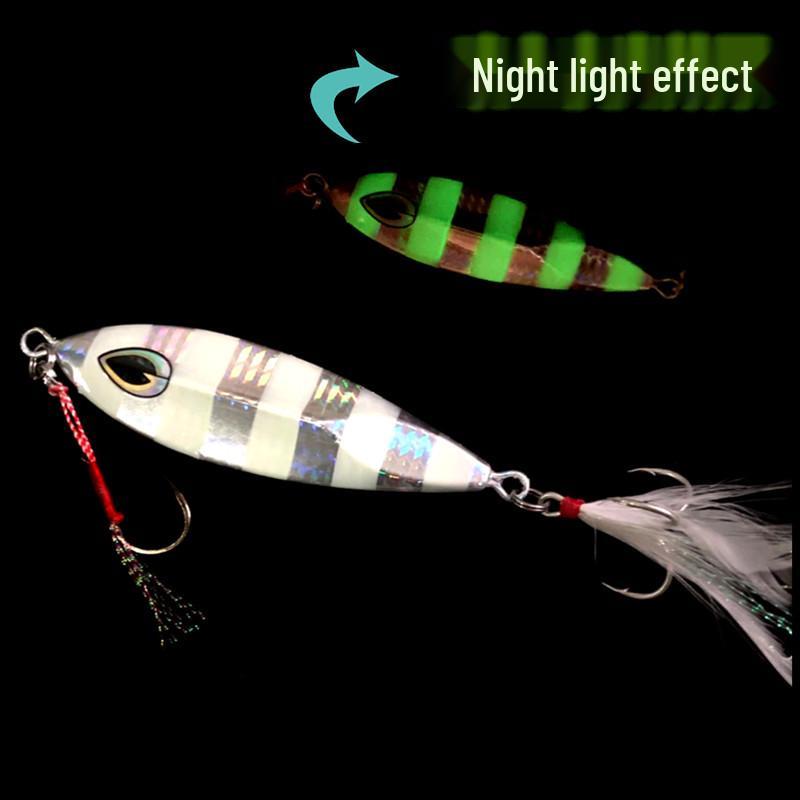 100g Night Glow Iron Plate Sea Fishing Lure for Ocean Trolling & Shore Casting