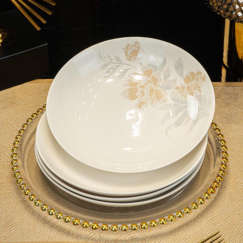 Керамические обеденные тарелки Jingdezhen в скандинавском стиле, 8 дюймов, глубокие, набор из 6 штук