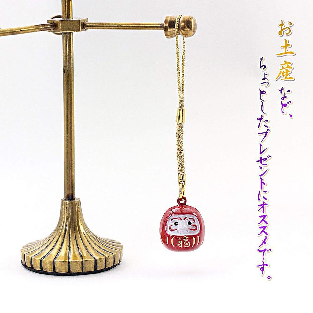 Daruma Strap Bell Daruma Netsuke Keychain Red Auspicious Charm Set of 10 [Barzaz]