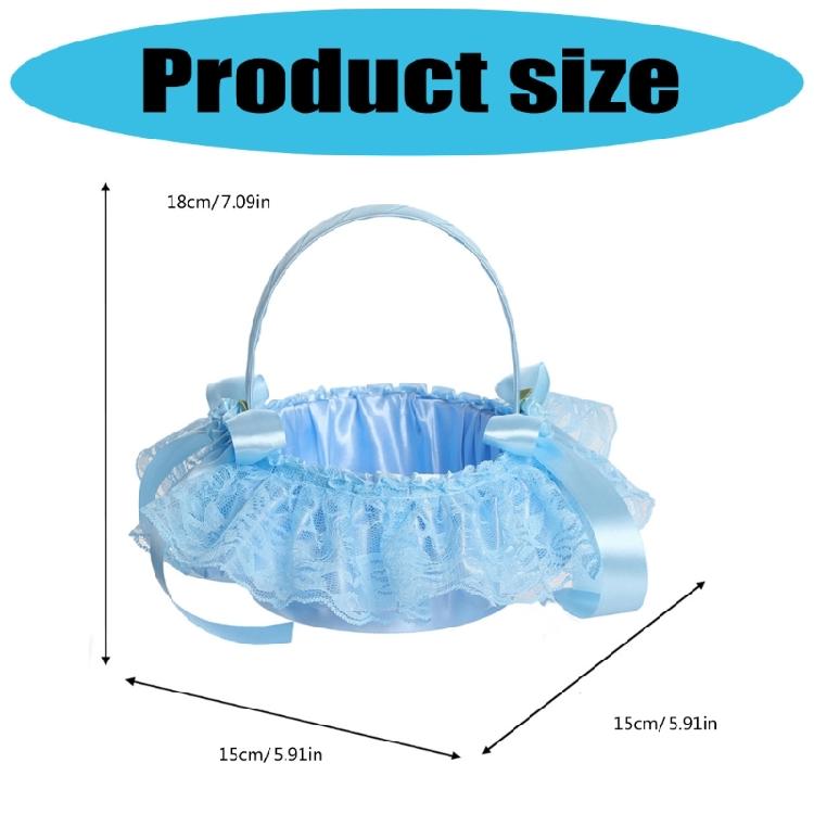 Tragbarer Hochzeitsdekorationskorb mit verstärktem Griff und zartem Spitzenakzent, Halter für Brautsträuße